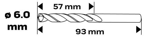HSS-CNC csigafúró, 124°, Pro-Tec, 6mm