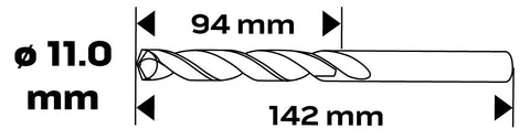 HSS-CNC csigafúró, 124°, Pro-Tec, 11mm