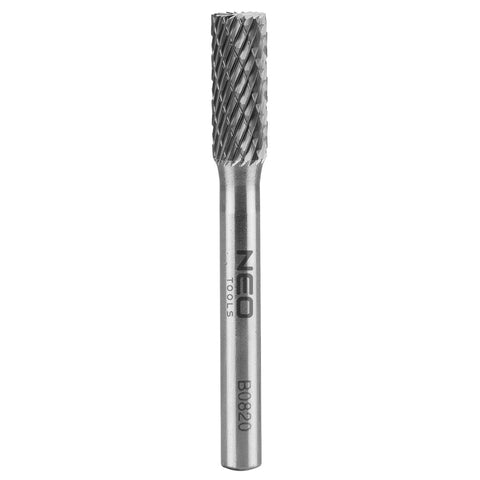 Keményfém marófej, turbómaró, B, hengeres, frontélezéssel, 8x20mm, szár méret 6x45mm, NEO TOOLS