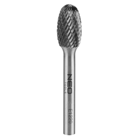 Keményfém marófej, turbómaró, E csepp, ovális, 12x20mm, szár méret 6x45mm