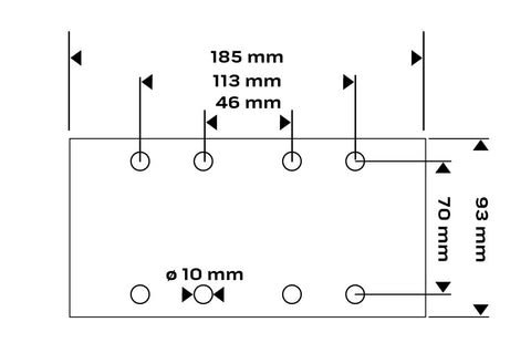 Csiszolópapír tépőzáras 93x185mm, K180, lyukas, 5db, min. rendelés: 5cs, NEO TOOLS