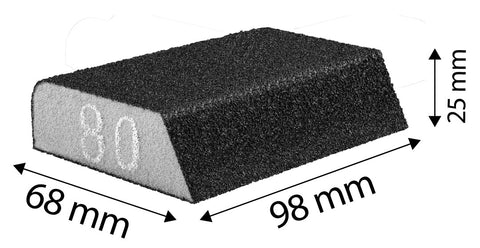 Csiszolószivacs 45fokos élű, 98x25x68mm, K120, min. rendelés: 5db