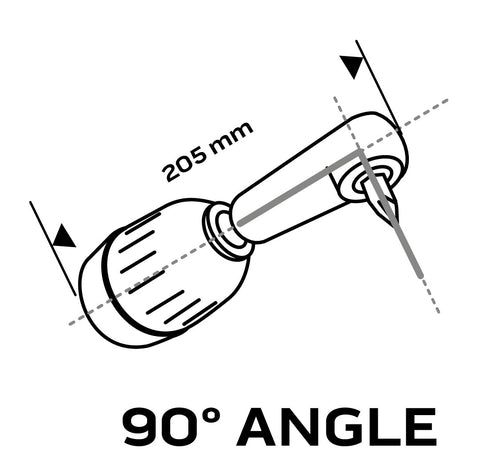 Sarok adapter 90°, akkus fúrókhoz, 1/4”, 6.35mm, mágneses befogó, jobb és bal forgásirány