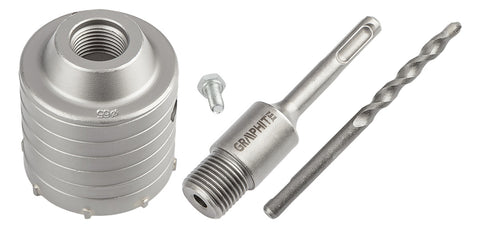 GRAPHITE 55H321 Koronafúró, körkivágó, 65 mm, SDS Plus szárral és központfúróval