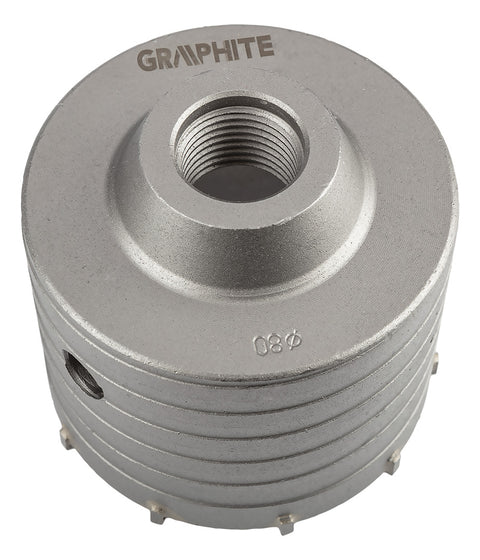 GRAPHITE 55H322 Koronafúró, körkivágó, 80 mm, SDS Plus szárral és központfúróval
