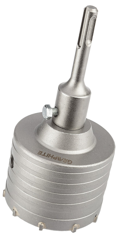 GRAPHITE 55H322 Koronafúró, körkivágó, 80 mm, SDS Plus szárral és központfúróval