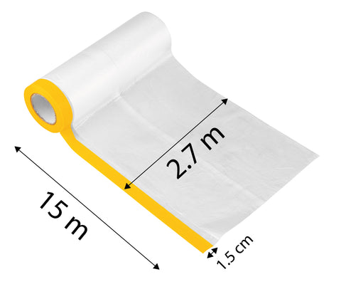 Takarófólia öntapadós, 2,7x15m, 15mm-es ragasztószegéllyel