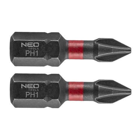 Torziós ütvecsavarozó bit PH1x25mm, 2db, NEO TOOLS