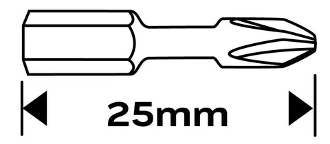 Torziós ütvecsavarozó bit PH1x25mm, 2db, NEO TOOLS