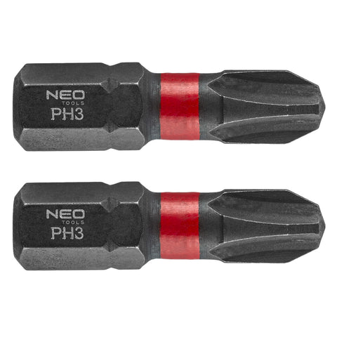 Torziós ütvecsavarozó bit PH3x25mm, 2db