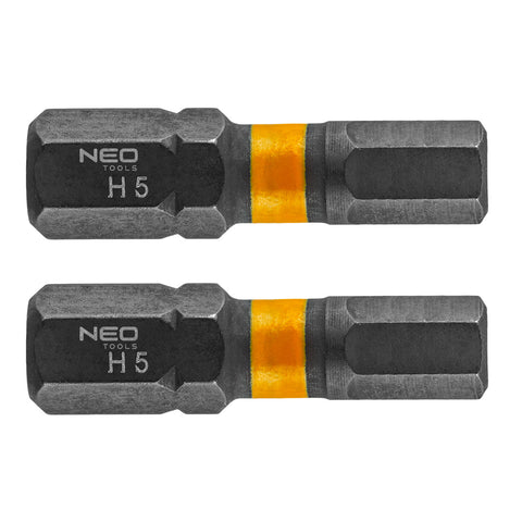 Torziós ütvecsavarozó bit, hatlapú, HEX5x25mm, 2db
