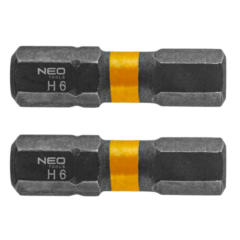 Torziós ütvecsavarozó bit, hatlapú, HEX6x25mm, 2db