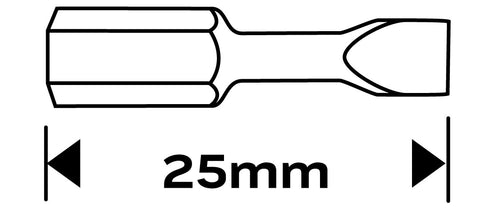 Torziós ütvecsavarozó bit SL5.5x25mm, 2db