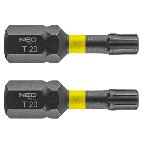 Torziós ütvecsavarozó bit Torx 20x25mm, 2db, NEO TOOLS
