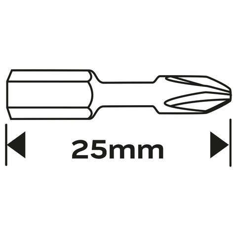 Torziós ütvecsavarozó bit PH1/2/3, PZ1/2/3x25mm, 6db