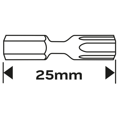 Torziós ütvecsavarozó bit Torx 10/15/20/25/30/40x25mm, 6db