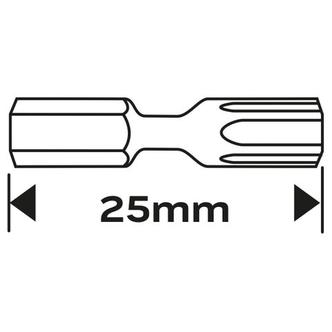 Torziós ütvecsavarozó bit Torx 10x25mm, 20db
