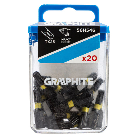 GRAPHITE 56H546 Torziós ütvecsavarozó bit TX25 x 25mm, 20db