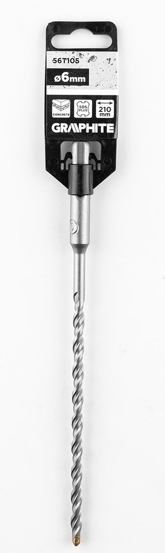 Betonfúró SDS PLUS, 2 élű, dupla spirálos, 6x210mm, min.rendelés: 3db