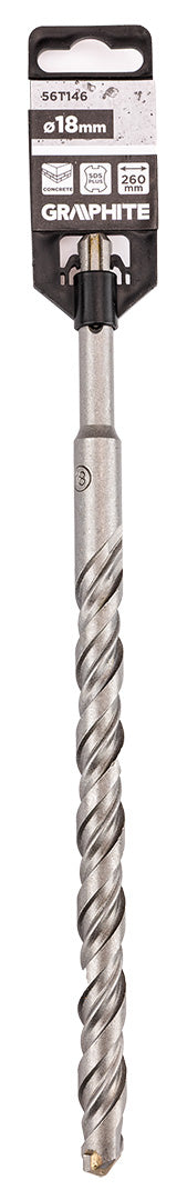 Betonfúró SDS PLUS, 2 élű, dupla spirálos, 18x260mm