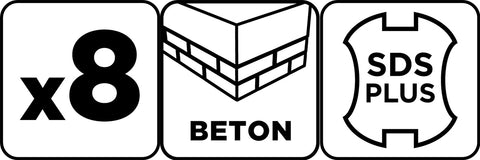 Betonfúró készlet, SDS PLUS, 2 élű, dupla spirálos, 5-10mm 8db-os