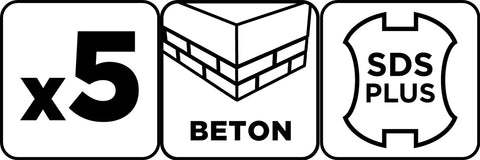 Betonfúró készlet, SDS PLUS, 2 élű, dupla spirálos, 5-10mm 5db-os
