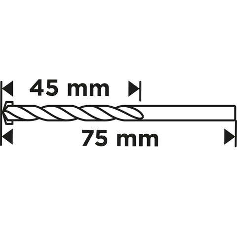 Betonfúró, hengeres szárú, 4x75mm, min.rendelés: 3db