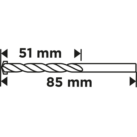 Betonfúró, hengeres szárú, 5x85mm, min.rendelés: 3db