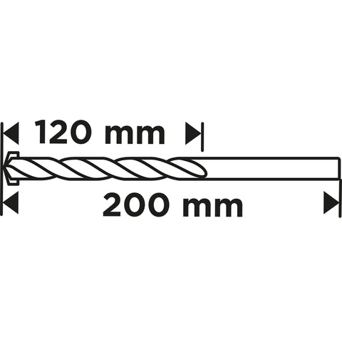 Betonfúró, hengeres szárú, 6x200mm, min.rendelés: 3db