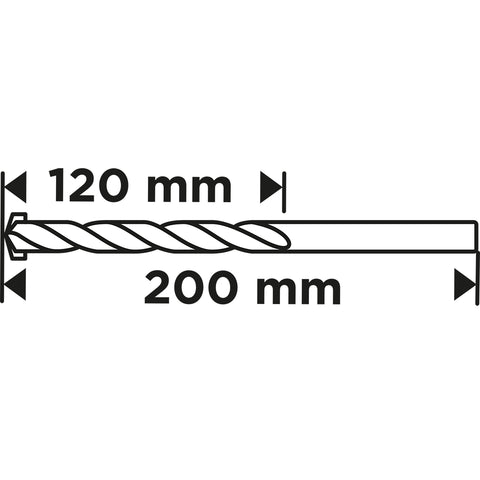 Betonfúró, hengeres szárú, 10x200mm, min.rendelés: 3db