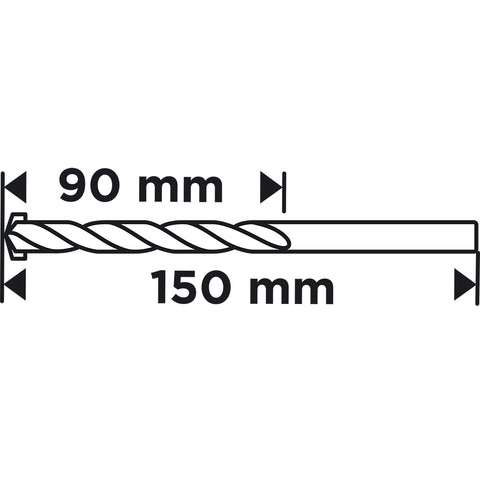 Betonfúró, hengeres szárú, 12x150mm, min.rendelés: 3db