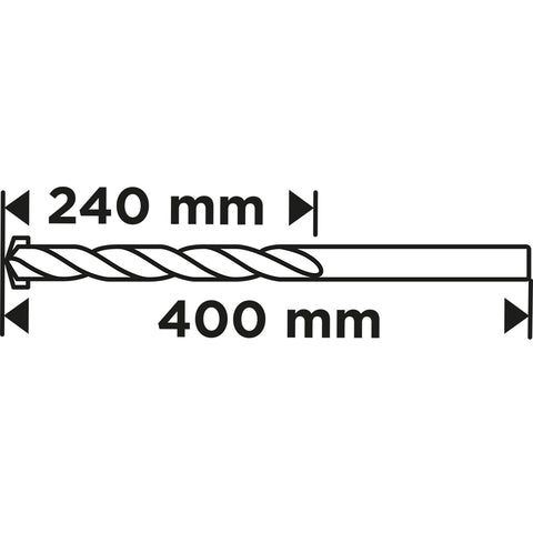 Betonfúró, hengeres szárú, 12x400mm
