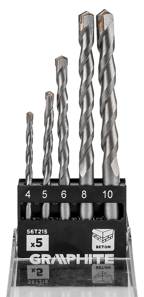 Betonfúró készlet, hengeres szárú, 5db-os, 4-10mm