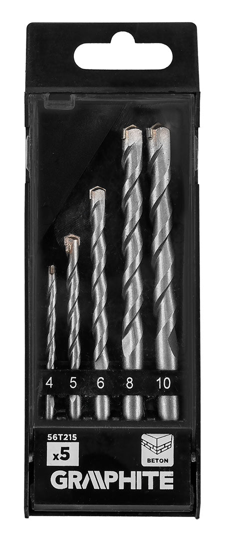 Betonfúró készlet, hengeres szárú, 5db-os, 4-10mm