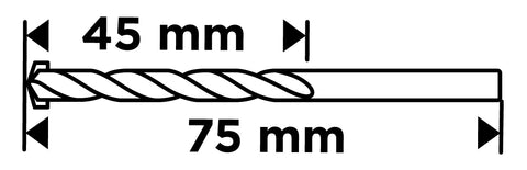 Betonfúró, hengeres szárú, élezett, 4x75mm, min.rendelés: 3db
