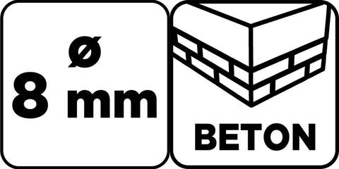 Betonfúró, hengeres szárú, élezett, 8x250mm, min.rendelés: 3db