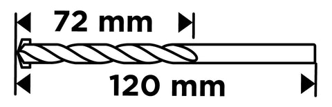 Betonfúró, hengeres szárú, élezett, 10x120mm, min.rendelés: 3db