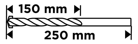 Betonfúró, hengeres szárú, élezett, 10x250mm, min.rendelés: 3db