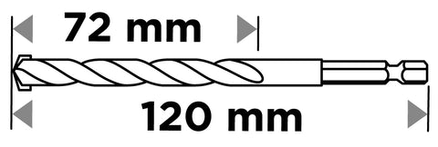Betonfúró,1/4"-os hatszög szárral, 8mm, min.rendelés: 3db