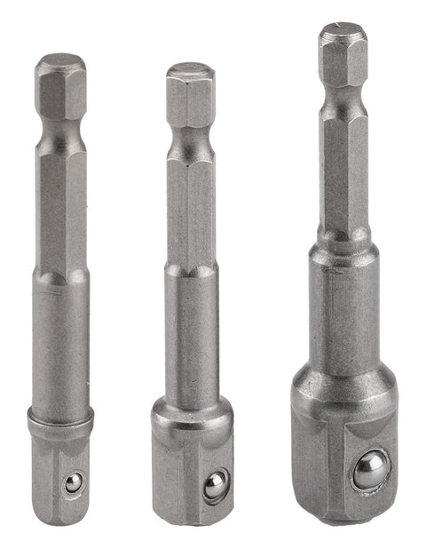 Adapterkészlet csavarbehajtókhoz, 1/4"-os szár, 1/4", 3/8", 1/2", 3db-os