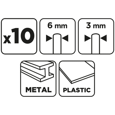 Csapos csiszolókő készlet, 6mm-es szár, 10db