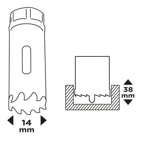 Körkivágó, Bi-Metal, 14mm
