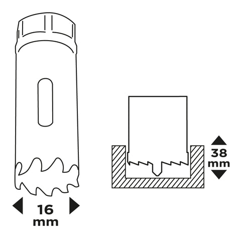 Körkivágó, Bi-Metal, 16mm