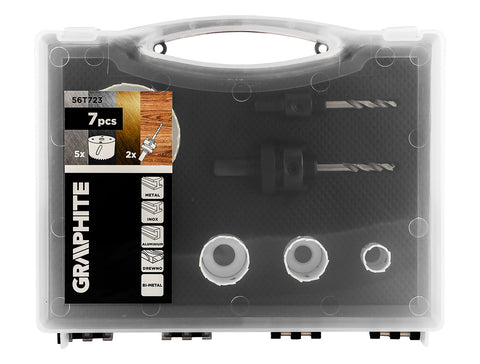 Körkivágó készlet, Bi-Metal, 7db-os, 19-68mm