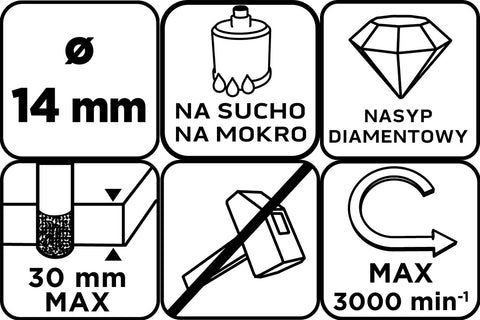 Gyémántfúró 14mm