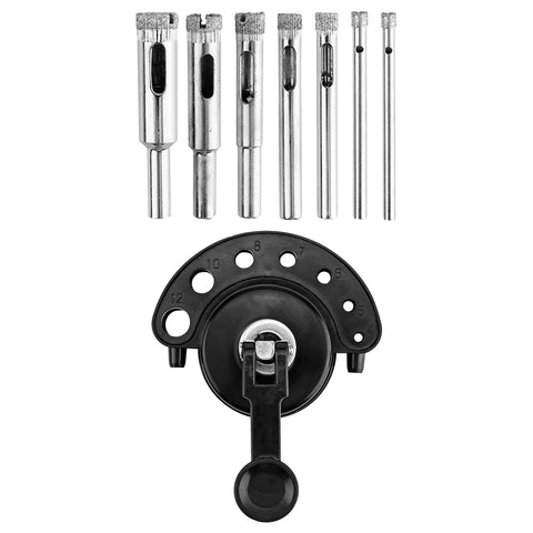 Gyémántfúró készlet tapadókorongos fúróvezetővel 4-12mm, 8db