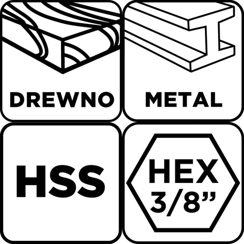 Központfúró befogóadapterrel, Bi-Metál körkivágókhoz, 32-152mm, hatszög szárral