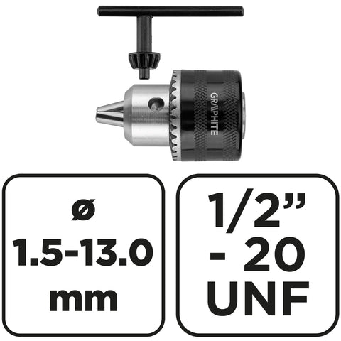 Fúrótokmány, fogaskoszorús, 1/2"-os menettel, 1,5-13mm