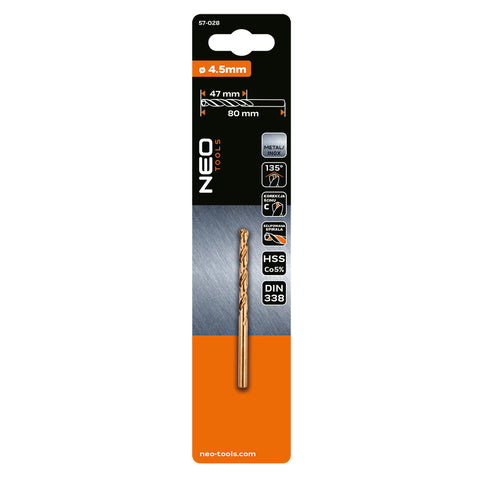 Csigafúró HSS-Cobalt 5% 4.5mm