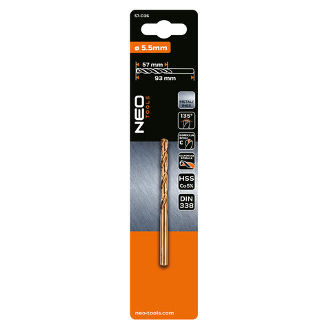 Csigafúró HSS-Cobalt 5% 5.5mm